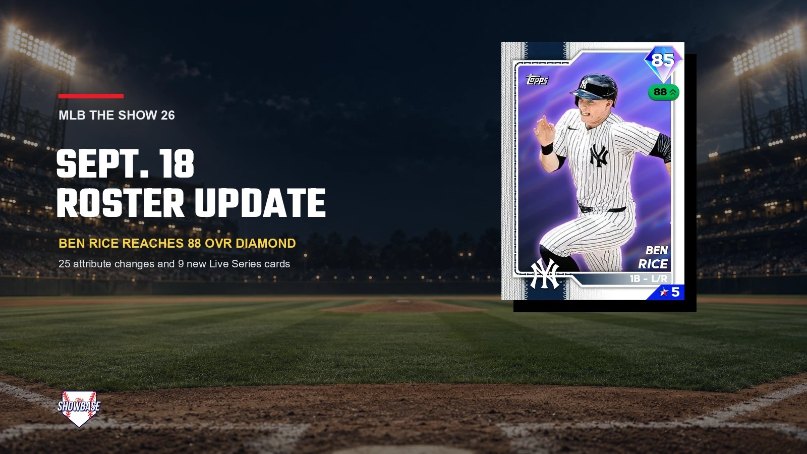 MLB The Show 26 Sept. 18 Roster Update: Ben Rice Diamond